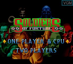 Title screen of the game Soldiers of Fortune on Nintendo Super NES