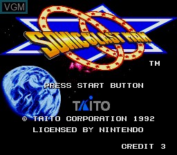 Title screen of the game Sonic Blast Man on Nintendo Super NES
