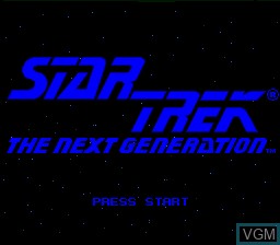 Title screen of the game Star Trek - The Next Generation - Future's Past on Nintendo Super NES