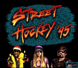 Title screen of the game Street Hockey '95 on Nintendo Super NES