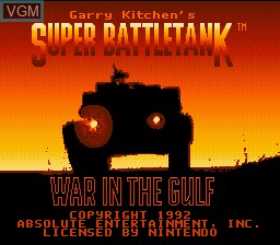 Title screen of the game Super Battletank on Nintendo Super NES