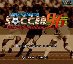 Title screen of the game Super Formation Soccer 96 - World Club Edition on Nintendo Super NES