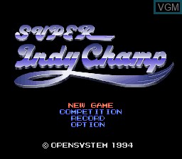 Title screen of the game Super Indy Champ on Nintendo Super NES