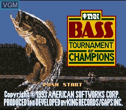 Title screen of the game TNN Bass Tournament of Champions on Nintendo Super NES