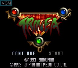 Title screen of the game Trinea on Nintendo Super NES