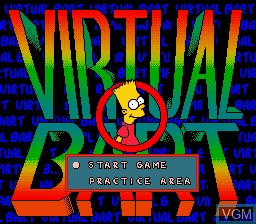 Title screen of the game Virtual Bart on Nintendo Super NES