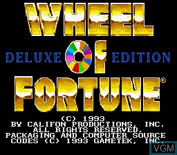 Title screen of the game Wheel of Fortune - Deluxe Edition on Nintendo Super NES