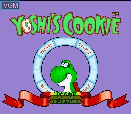 Title screen of the game Yoshi's Cookie on Nintendo Super NES