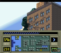 Menu screen of the game Super Godzilla on Nintendo Super NES