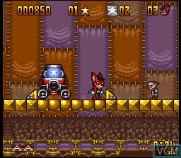 Menu screen of the game Aero the Acro-Bat on Nintendo Super NES