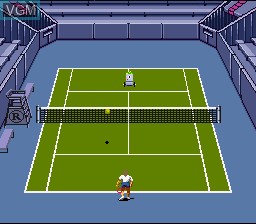 Menu screen of the game Andre Agassi Tennis on Nintendo Super NES