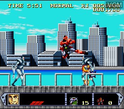 Menu screen of the game Kikou Keisatsu Metal Jack on Nintendo Super NES