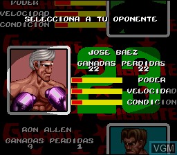 Menu screen of the game Chavez on Nintendo Super NES