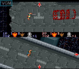 Menu screen of the game Contra III - The Alien Wars on Nintendo Super NES