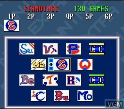 Menu screen of the game Extra Innings on Nintendo Super NES