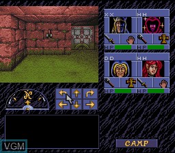 Menu screen of the game Advanced Dungeons & Dragons - Eye of the Beholder on Nintendo Super NES