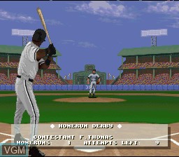 Menu screen of the game Frank Thomas Big Hurt Baseball on Nintendo Super NES