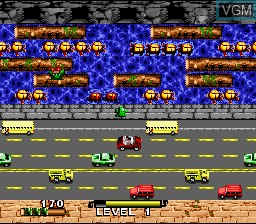 Menu screen of the game Frogger on Nintendo Super NES