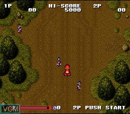 Menu screen of the game Gekitotsu Dangan Jidousha Kessen - Battle Mobile on Nintendo Super NES