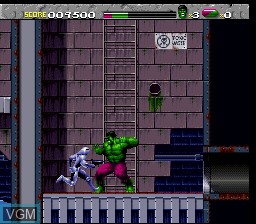 Menu screen of the game Incredible Hulk, The on Nintendo Super NES