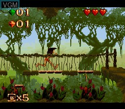 Menu screen of the game Jungle Book, The on Nintendo Super NES