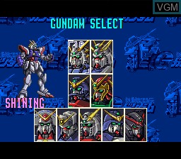 Menu screen of the game Kidou Butoden G-Gundam on Nintendo Super NES