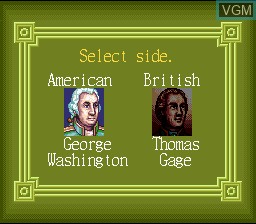 Menu screen of the game Liberty or Death on Nintendo Super NES