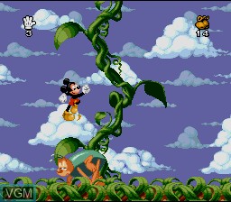 Menu screen of the game Mickey Mania on Nintendo Super NES