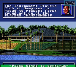 Menu screen of the game PGA Tour Golf on Nintendo Super NES