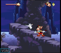 Menu screen of the game Pinocchio on Nintendo Super NES