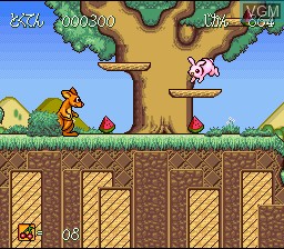 Menu screen of the game Pokonyan! Henpokorin Adventure on Nintendo Super NES