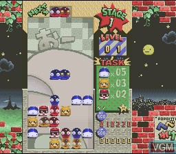 Menu screen of the game Popoitto Hebereke on Nintendo Super NES