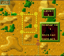 Menu screen of the game Super Conflict on Nintendo Super NES