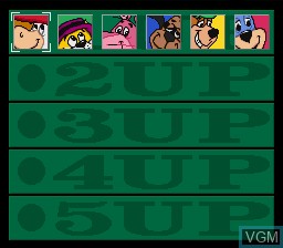 Menu screen of the game Hanna Barbera's Turbo Toons on Nintendo Super NES