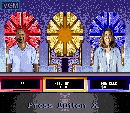 Menu screen of the game Wheel of Fortune - Deluxe Edition on Nintendo Super NES