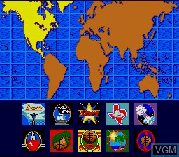 Menu screen of the game World League Basketball on Nintendo Super NES