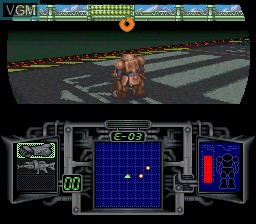 In-game screen of the game Soukou Kihei Votoms - The Battling Road on Nintendo Super NES