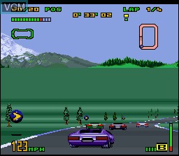 In-game screen of the game Top Gear 3000 on Nintendo Super NES