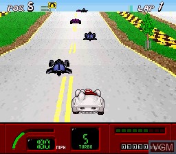 In-game screen of the game Mountain Bike Rally/Speed Racer on Nintendo Super NES