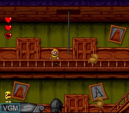 In-game screen of the game Addams Family, The - Pugsley's Scavenger Hunt on Nintendo Super NES