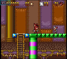 In-game screen of the game Aero the Acro-Bat on Nintendo Super NES