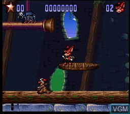 In-game screen of the game Aero the Acro-Bat 2 on Nintendo Super NES