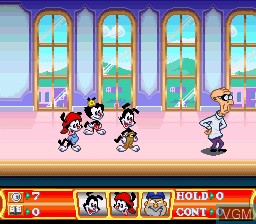 In-game screen of the game Animaniacs on Nintendo Super NES