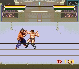 In-game screen of the game Sougou Kakutougi Astral Bout on Nintendo Super NES