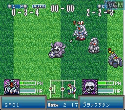 In-game screen of the game Battle Soccer 2 on Nintendo Super NES