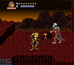 In-game screen of the game Battletoads in Battlemaniacs on Nintendo Super NES