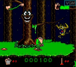 In-game screen of the game Boogerman - A Pick and Flick Adventure on Nintendo Super NES