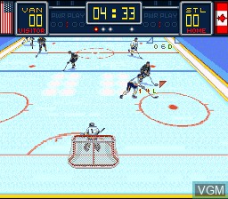 In-game screen of the game Brett Hull Hockey on Nintendo Super NES