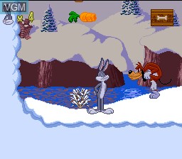 In-game screen of the game Bugs Bunny - Rabbit Rampage on Nintendo Super NES