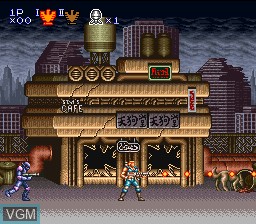 In-game screen of the game Contra III - The Alien Wars on Nintendo Super NES
